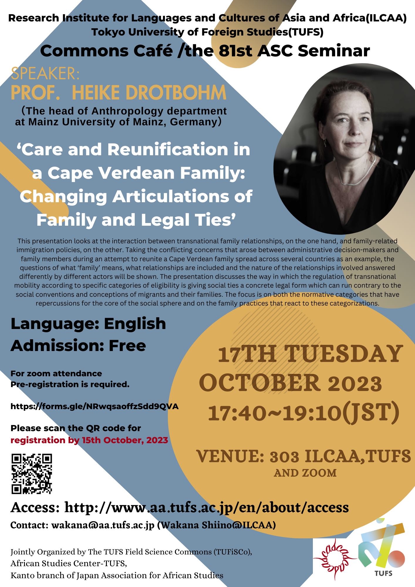 第81回「Care and Reunification in a Cape Verdean Family: changing Articulations of Family and Legal Ties」