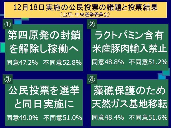 図1　公民投票の議題と投票結果